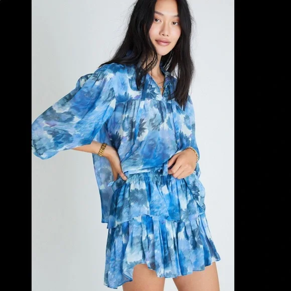 Blouse And Skirt In Sapphire Berry - Picture 6 of 6